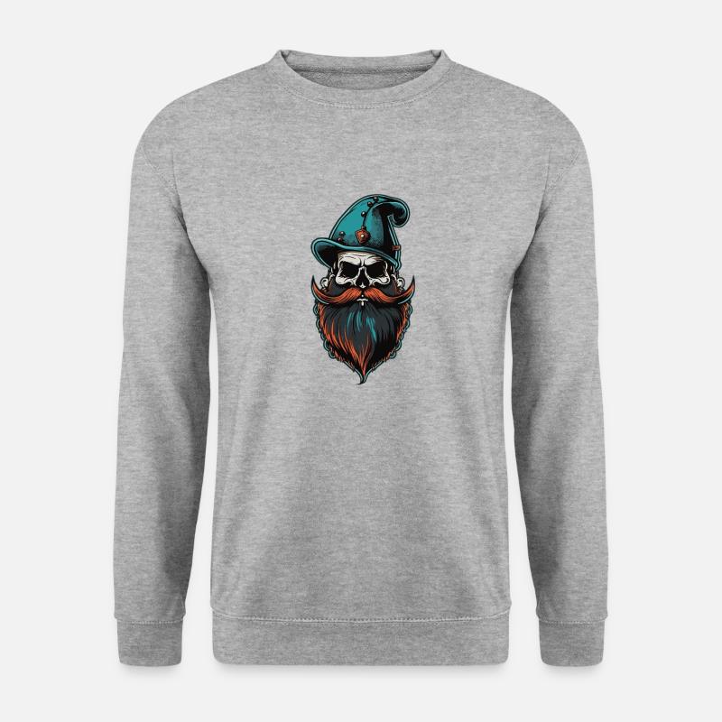 Old Skull Beard - Unisex Pullover - Weißgrau meliert