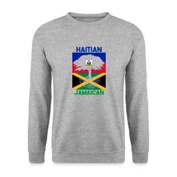 Haiti Haitian Jamaica Combination I Gift - Unisex Sweatshirt - salt & pepper - Front - Alina (178cm) & Michal (187cm)