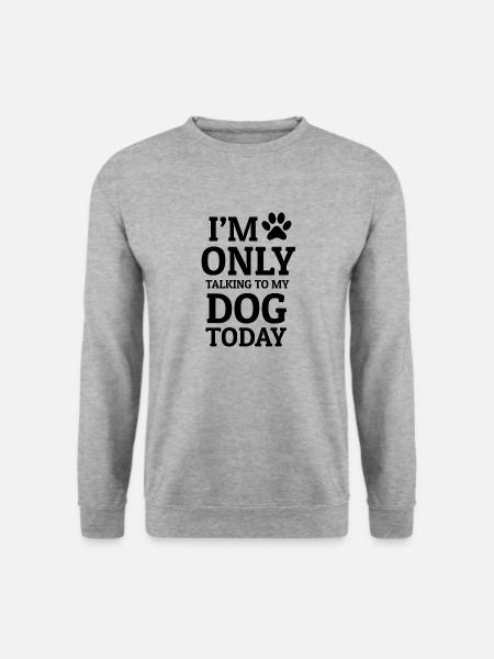 Dog Hund - Unisex Pullover - Weißgrau meliert