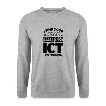 ICT lustiges Geschenk - Unisex Pullover - Weißgrau meliert - Vorne - Alina (178cm) & Michal (187cm)