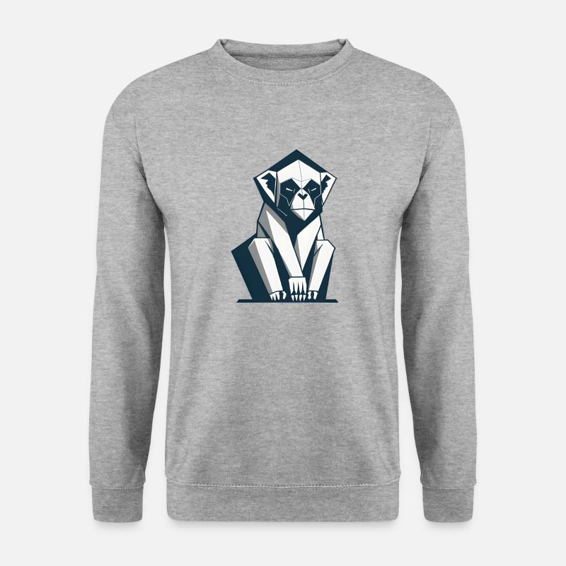 Abstrakter Affe - Unisex Pullover - Weißgrau meliert