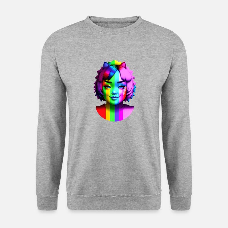 Stolz lesbisch - Unisex Pullover - Weißgrau meliert