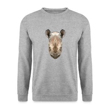 Nashorn - Unisex Pullover - Weißgrau meliert - Vorne - Alina (178cm) & Michal (187cm)