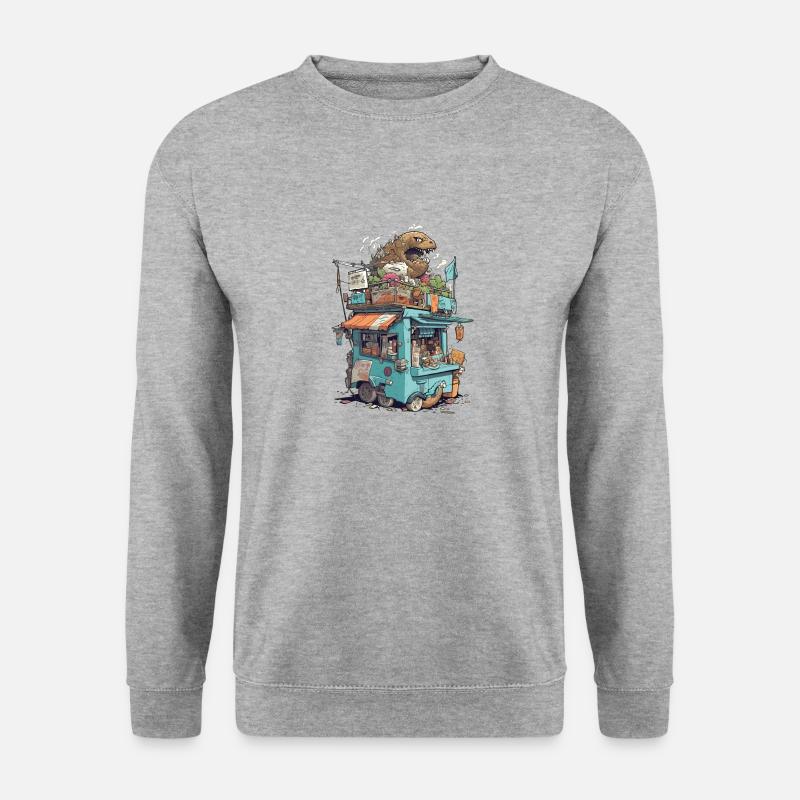 Monster-Kiosk - Unisex Pullover - Weißgrau meliert