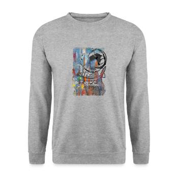 Graffiti style Splash hip hop colors painter color - Unisex Sweatshirt - salt & pepper - Front - Alina (178cm) & Michal (187cm)