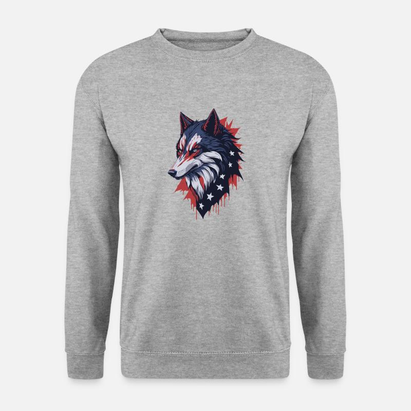 Wolf - Unisex Pullover - Weißgrau meliert