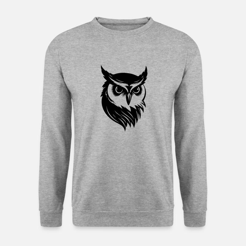 Eule Eulen Vogel Vögel - Unisex Pullover - Weißgrau meliert