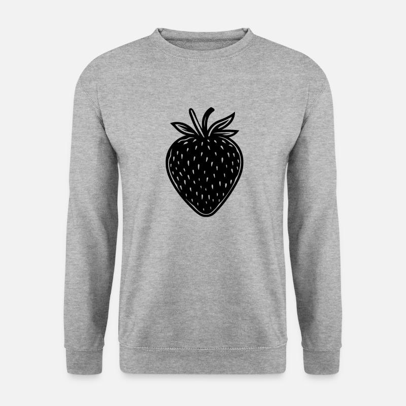 Erdbeere Obst Frucht - Unisex Pullover - Weißgrau meliert
