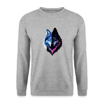 Wolf - Unisex Sweatshirt - salt & pepper - Front - Alina (178cm) & Michal (187cm)