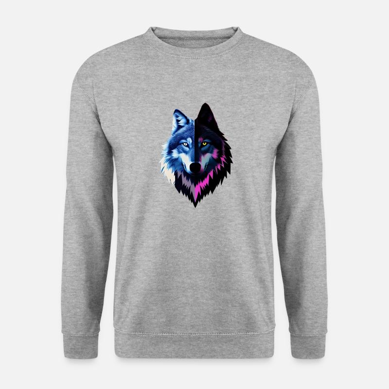 Wolf - Unisex Pullover - Weißgrau meliert