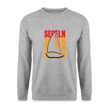 Segeln: Freiheit auf den Wellen - Unisex Pullover - Weißgrau meliert - Vorne - Alina (178cm) & Michal (187cm)