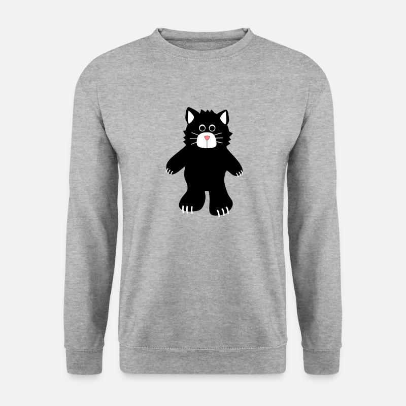 chat noir - Unisex Pullover - Weißgrau meliert