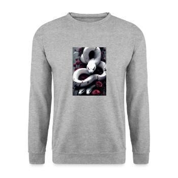 snake - Unisex Sweatshirt - salt & pepper - Front - Alina (178cm) & Michal (187cm)