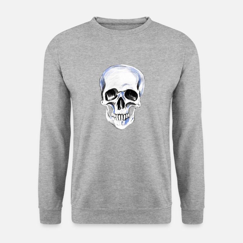 weißer gemalter Totenkopf - Unisex Pullover - Weißgrau meliert