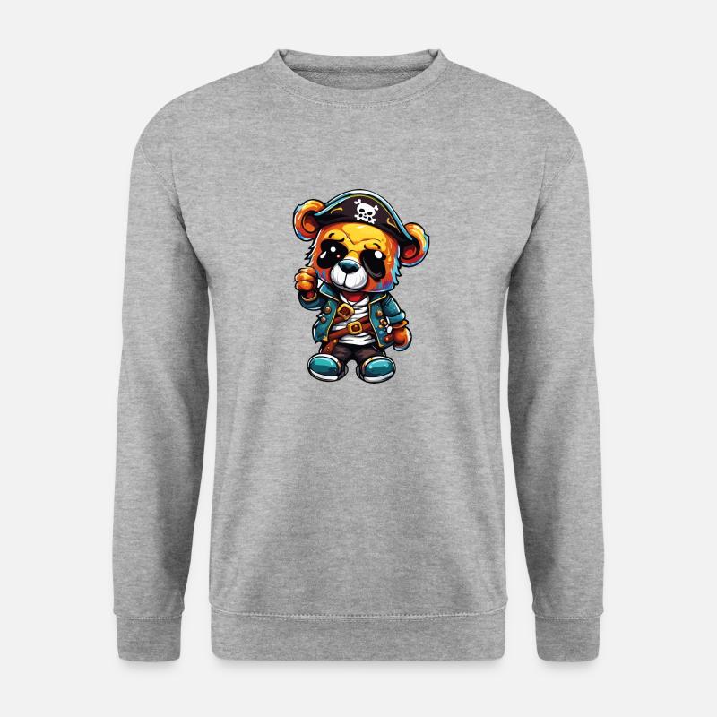 Teddybär / Kuscheltier / Stofftier / Geschenkidee - Unisex Pullover - Weißgrau meliert