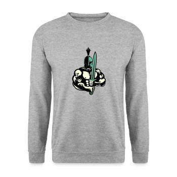 Sparta Warrior - Unisex Sweatshirt - salt & pepper - Front - Alina (178cm) & Michal (187cm)