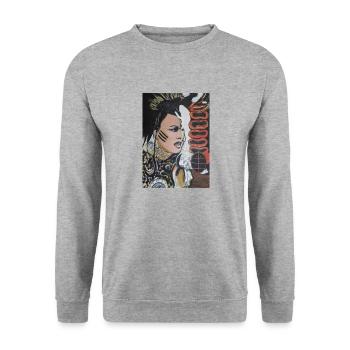 Dolmengöttin Langeneichstädt 5 - Unisex Pullover - Weißgrau meliert - Vorne - Alina (178cm) & Michal (187cm)