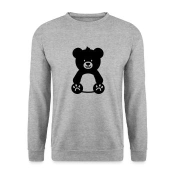 Ours en peluche - Sweat-shirt Unisexe - gris chiné - Devant - Alina (178cm) & Michal (187cm)