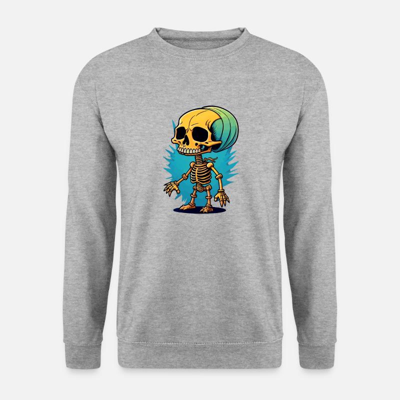 Skelett - Unisex Pullover - Weißgrau meliert