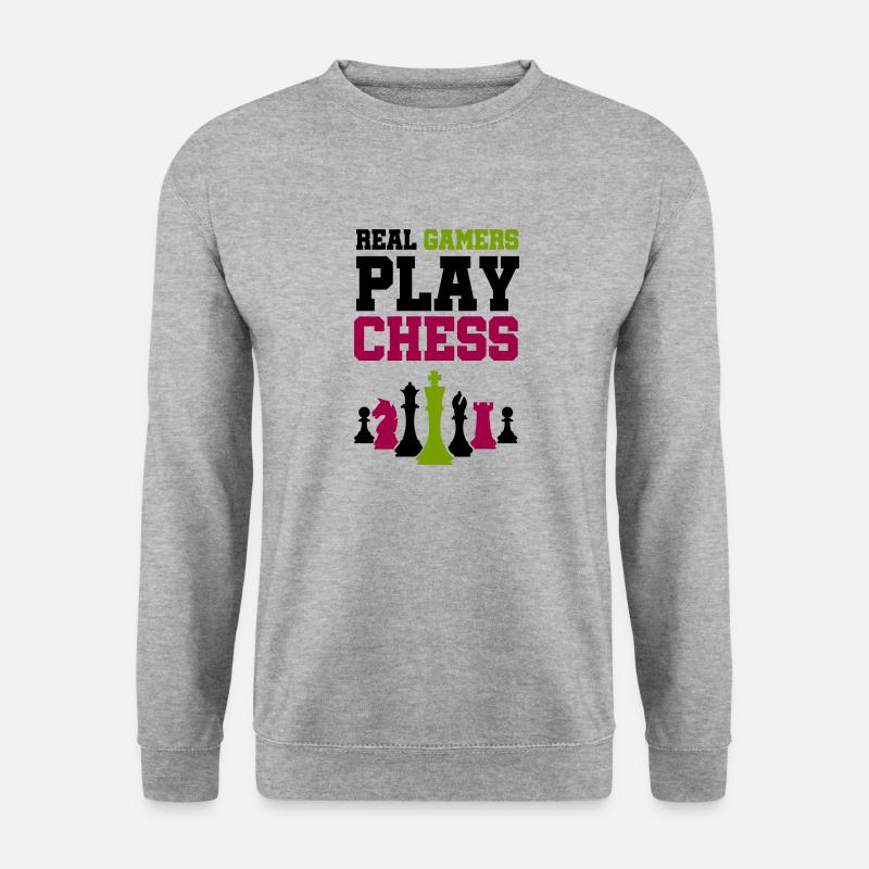 schachfiguren chess - Unisex Pullover - Weißgrau meliert