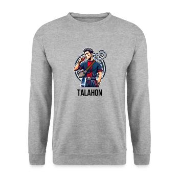 Talahon Lifestyle - Unisex Pullover - Weißgrau meliert - Vorne - Alina (178cm) & Michal (187cm)