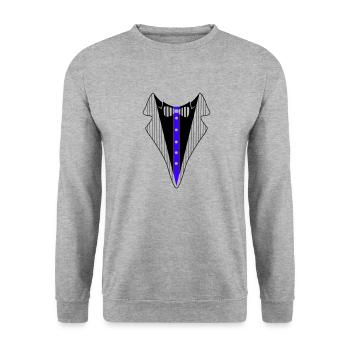 Tuxedo Shirt - Unisex Sweatshirt - salt & pepper - Front - Alina (178cm) & Michal (187cm)