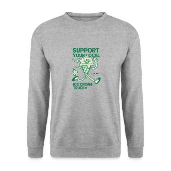 Soutenez votre camion de crème glacée local - Sweat-shirt Unisexe - gris chiné - Devant - Alina (178cm) & Michal (187cm)