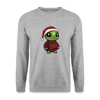 Turtle Christmas - Unisex Sweatshirt - salt & pepper - Front - Alina (178cm) & Michal (187cm)