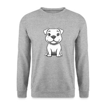 Dogue Argentino Chien Bande Dessinée Mignon - Sweat-shirt Unisexe - gris chiné - Devant - Alina (178cm) & Michal (187cm)