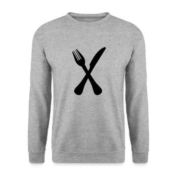 Cutlery - Unisex Sweatshirt - salt & pepper - Front - Alina (178cm) & Michal (187cm)