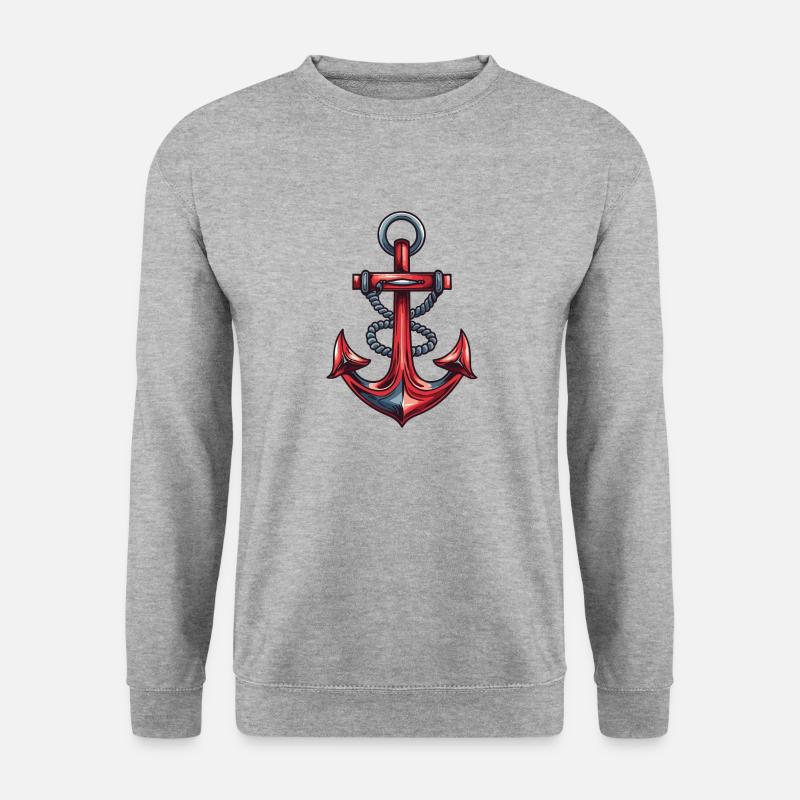 Anker Hafen - Unisex Pullover - Weißgrau meliert