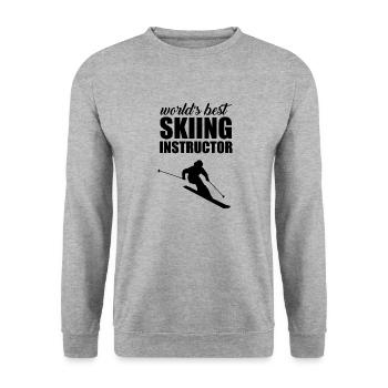 Skiing Ski motif for skiers Skiers - Unisex Sweatshirt - salt & pepper - Front - Alina (178cm) & Michal (187cm)