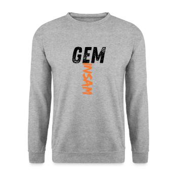 Gemeinsam / Einsam - Unisex Pullover - Weißgrau meliert - Vorne - Alina (178cm) & Michal (187cm)