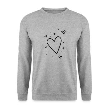 Big heart and small hearts - Unisex Sweatshirt - salt & pepper - Front - Alina (178cm) & Michal (187cm)
