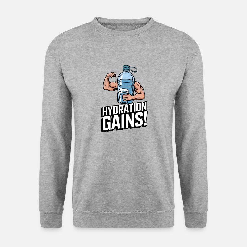 Flüssigkeitszuwächse! - Unisex Pullover - Weißgrau meliert