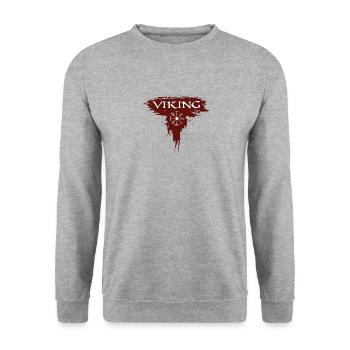 Wikinger - Unisex Pullover - Weißgrau meliert - Vorne - Alina (178cm) & Michal (187cm)
