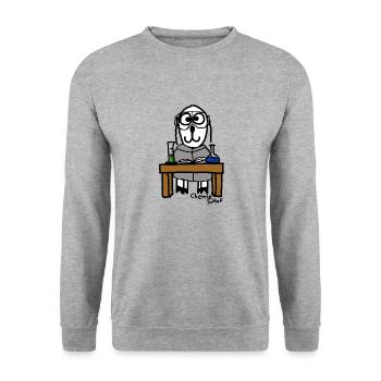 Chemie ScHoF - Unisex Pullover - Weißgrau meliert - Vorne - Alina (178cm) & Michal (187cm)