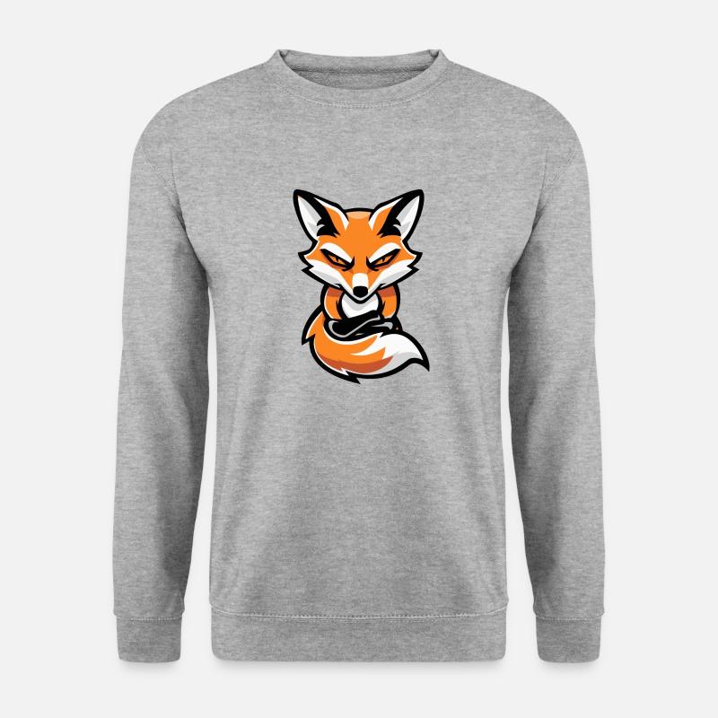 Fuchs Comic - Unisex Pullover - Weißgrau meliert