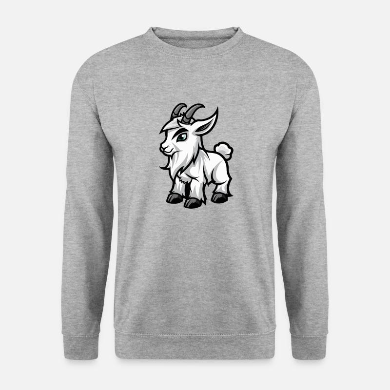 Bergziege Comic - Unisex Pullover - Weißgrau meliert
