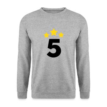 5 Year Star - 5th Anniversary Gift - Unisex Sweatshirt - salt & pepper - Front - Alina (178cm) & Michal (187cm)