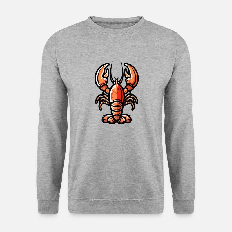 Hummer Krebs Comic - Unisex Pullover - Weißgrau meliert