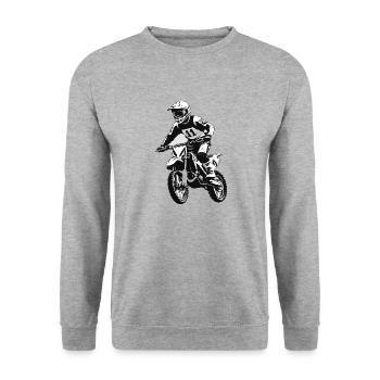 Autocollant motard motocross - Conception de moto - Sweat-shirt Unisexe - gris chiné - Devant - Alina (178cm) & Michal (187cm)