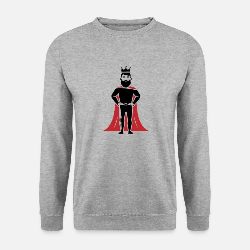 König - Unisex Pullover - Weißgrau meliert