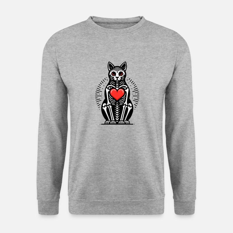 Die Katze - Unisex Pullover - Weißgrau meliert