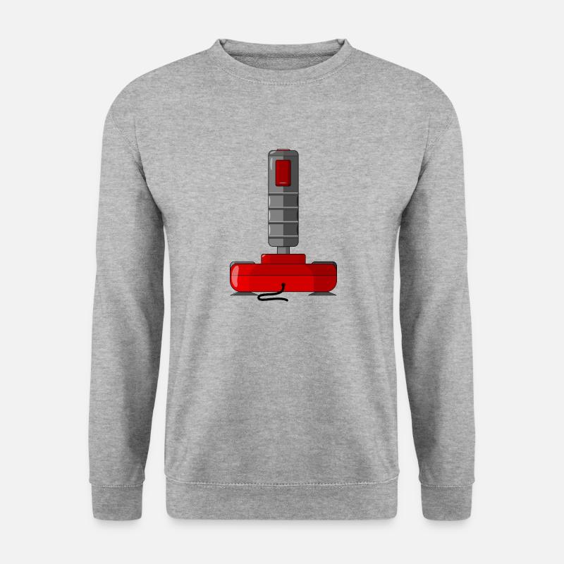 Retro Gaming Joystick - Unisex Pullover - Weißgrau meliert