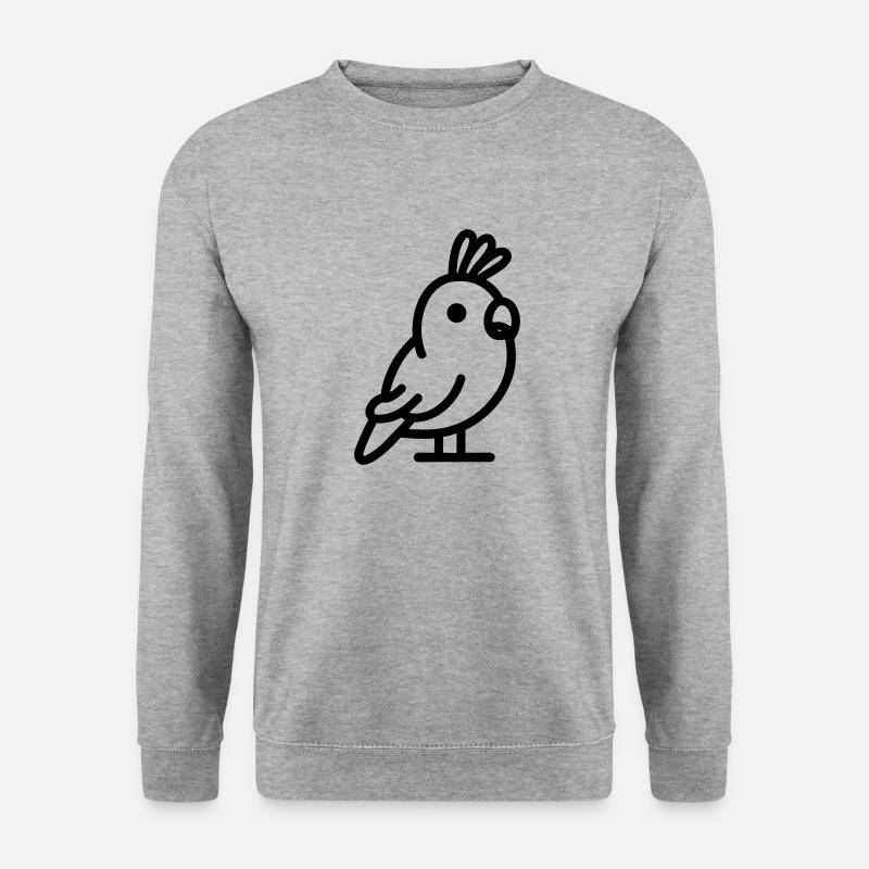 Papagei - Unisex Pullover - Weißgrau meliert