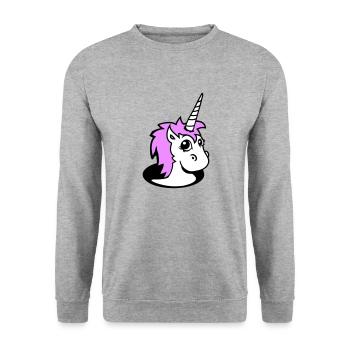 Unicorn Girl Pretty Bottom Hole Cartoon Cute Girl - Unisex Sweatshirt - salt & pepper - Front - Alina (178cm) & Michal (187cm)