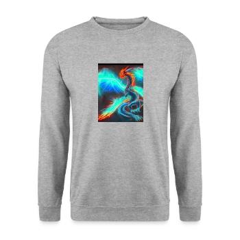 The dragon - Sweat-shirt Unisexe - gris chiné - Devant - Alina (178cm) & Michal (187cm)