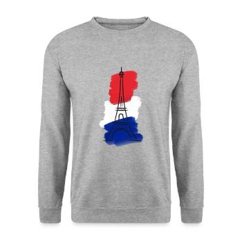 Eiffel Tower - Unisex Sweatshirt - salt & pepper - Front - Alina (178cm) & Michal (187cm)