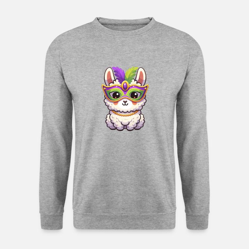 Mardi Gras Llama Party Design - Unisex Sweatshirt - salt & pepper